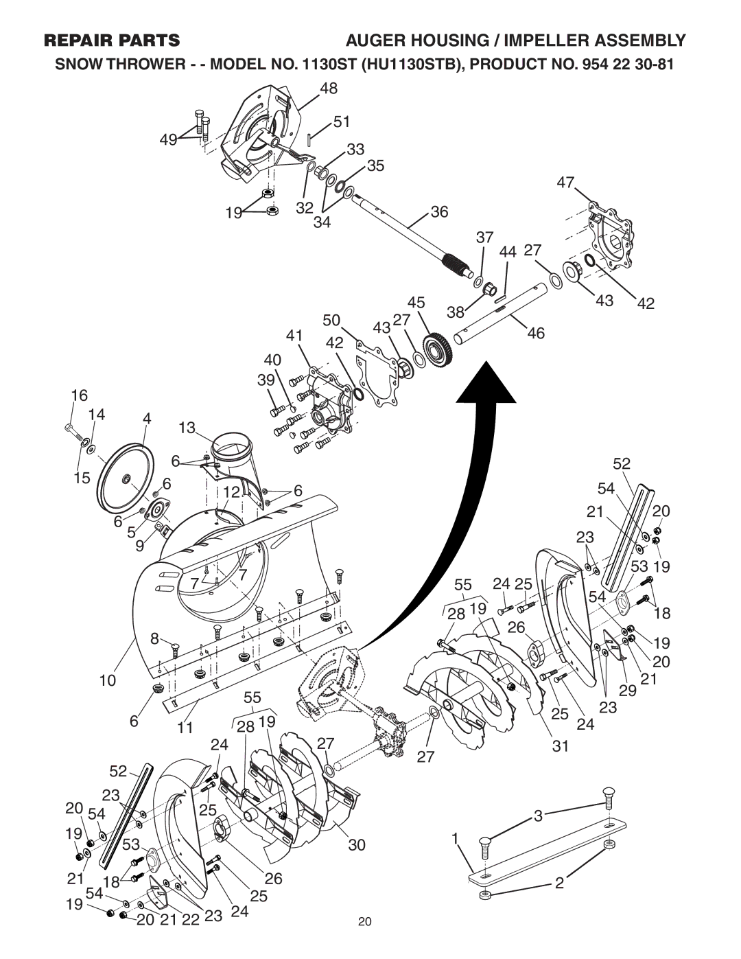 Husqvarna 1130ST owner manual Repair Parts 