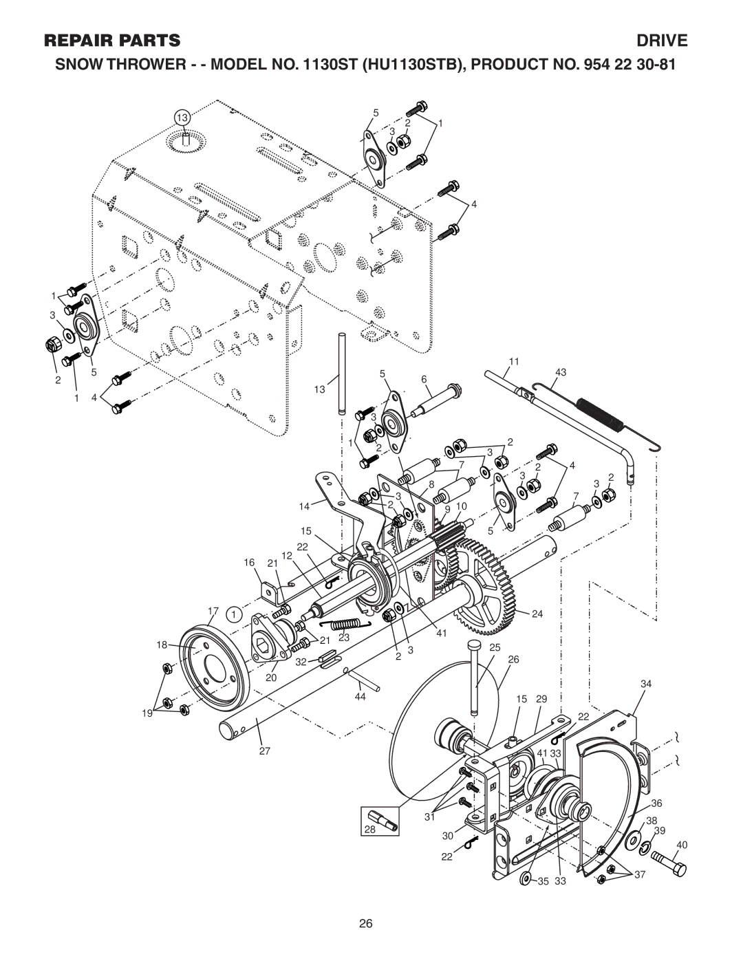 Husqvarna 1130ST owner manual Drive 