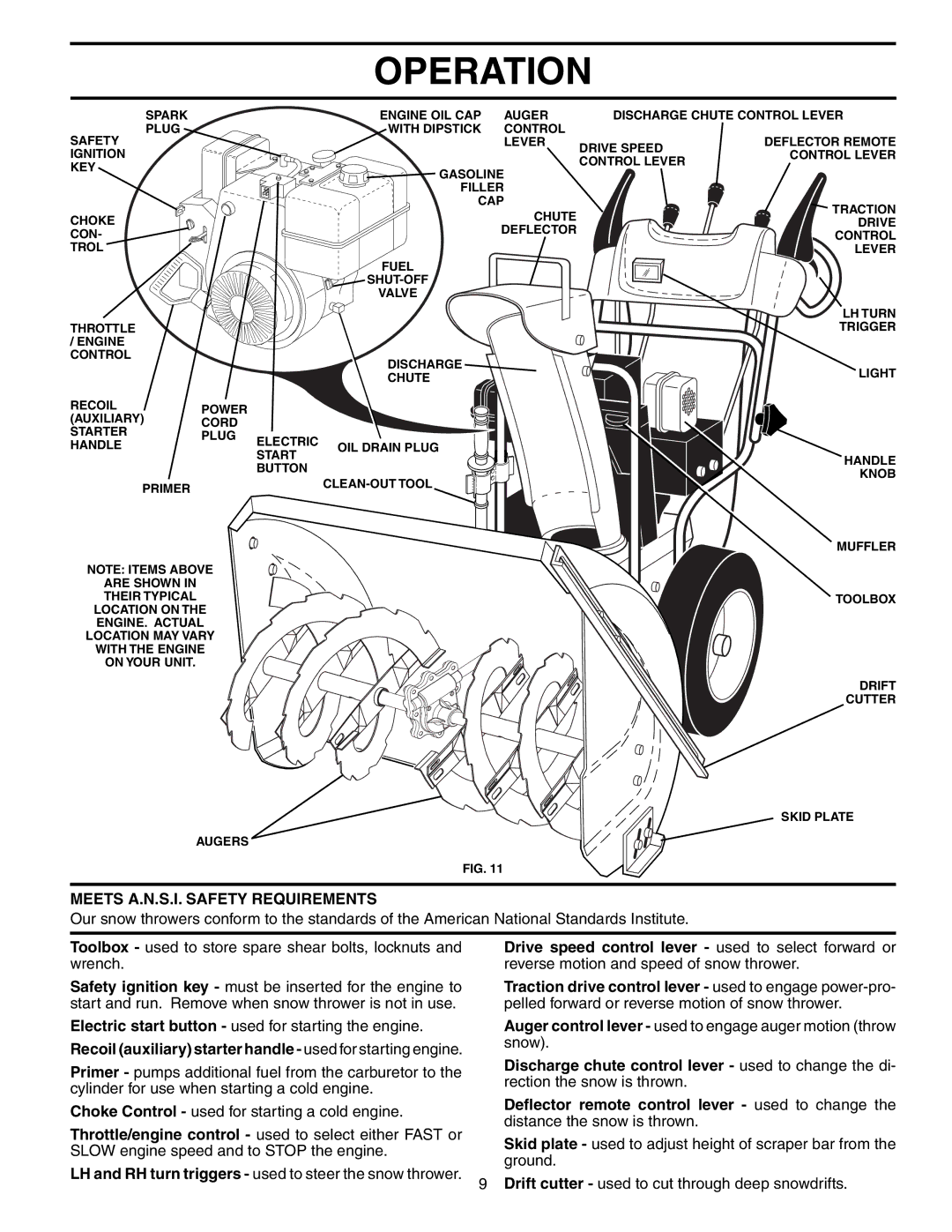 Husqvarna 1130STE XP owner manual Meets A.N.S.I. Safety Requirements 