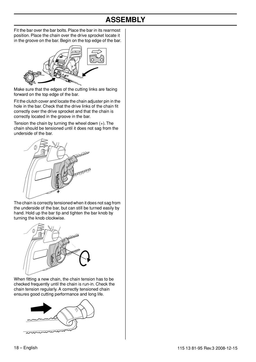 Husqvarna 115 13 81-95 manual Assembly 