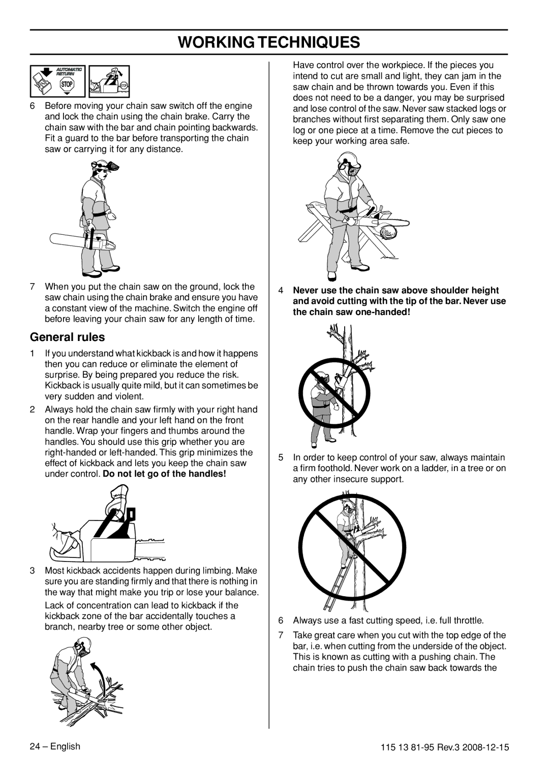 Husqvarna 115 13 81-95 manual General rules 