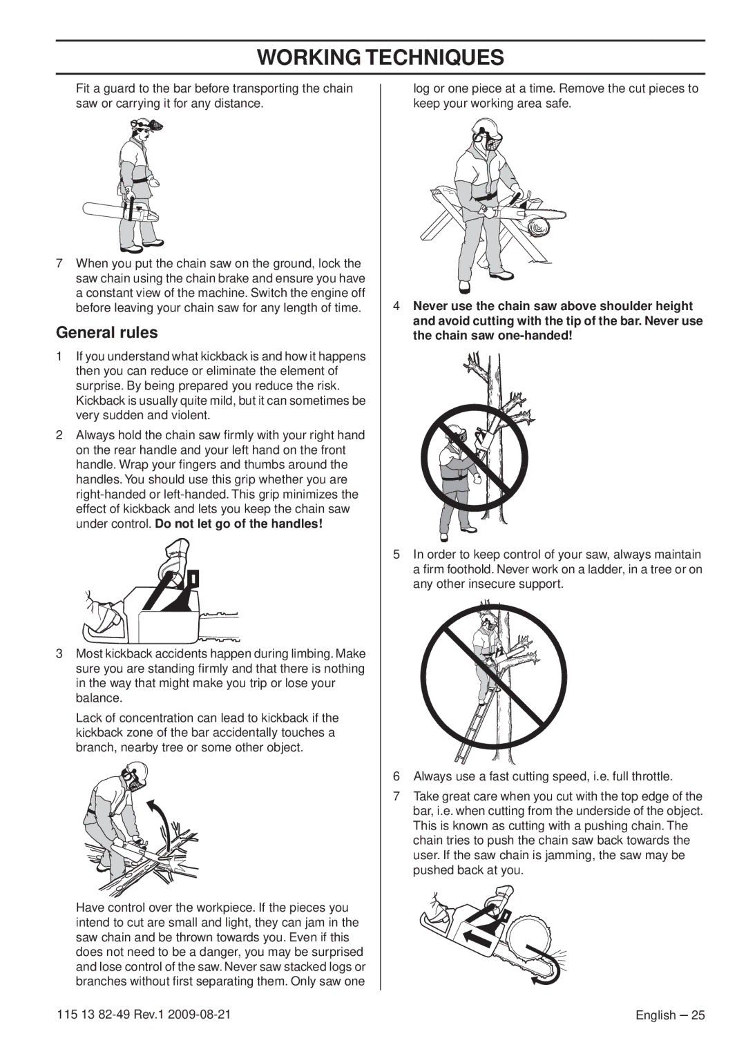 Husqvarna 115 13 82-49 manuel dutilisation General rules 