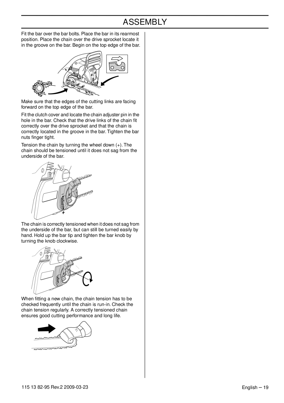 Husqvarna 115 13 82-95 manual Assembly 