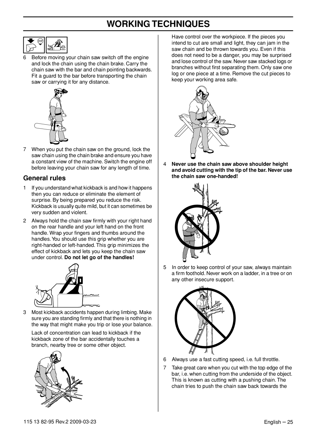 Husqvarna 115 13 82-95 manual General rules 