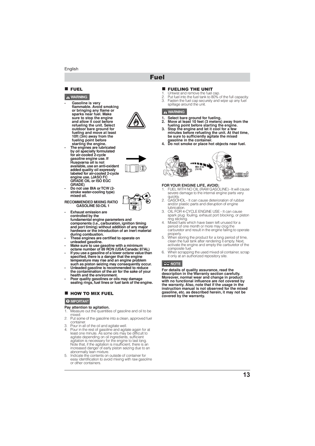 Husqvarna 115 24 05-95 manual HOW to MIX Fuel, Fueling the Unit 