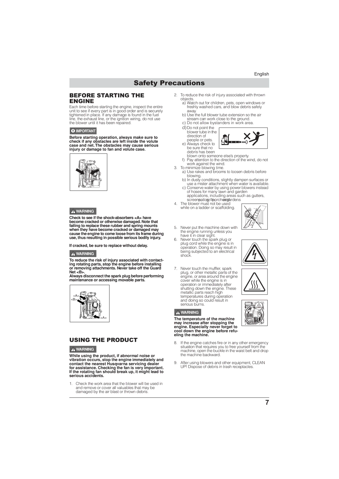 Husqvarna 115 24 05-95 manual Before Starting the Engine, Using the Product 