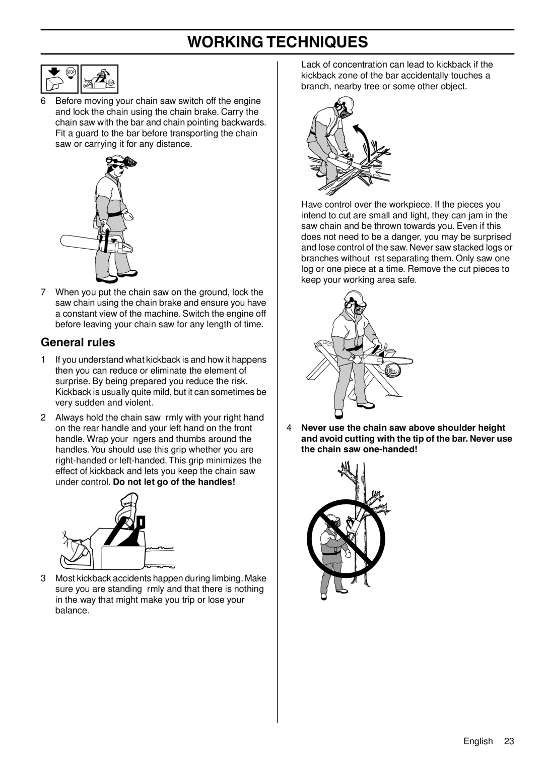 Husqvarna 1150901-95 manual General rules 