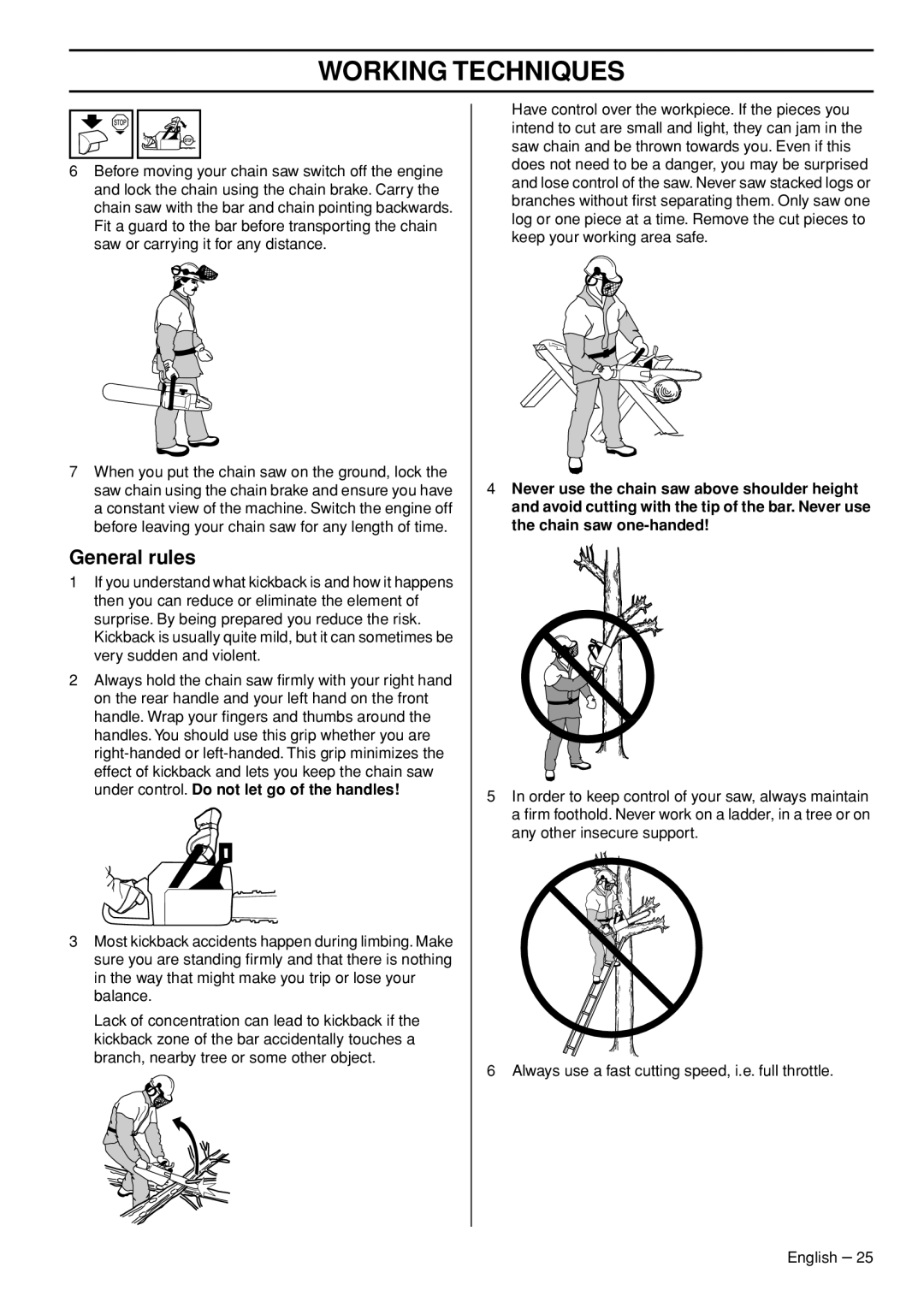 Husqvarna 1150902-95 manual General rules 