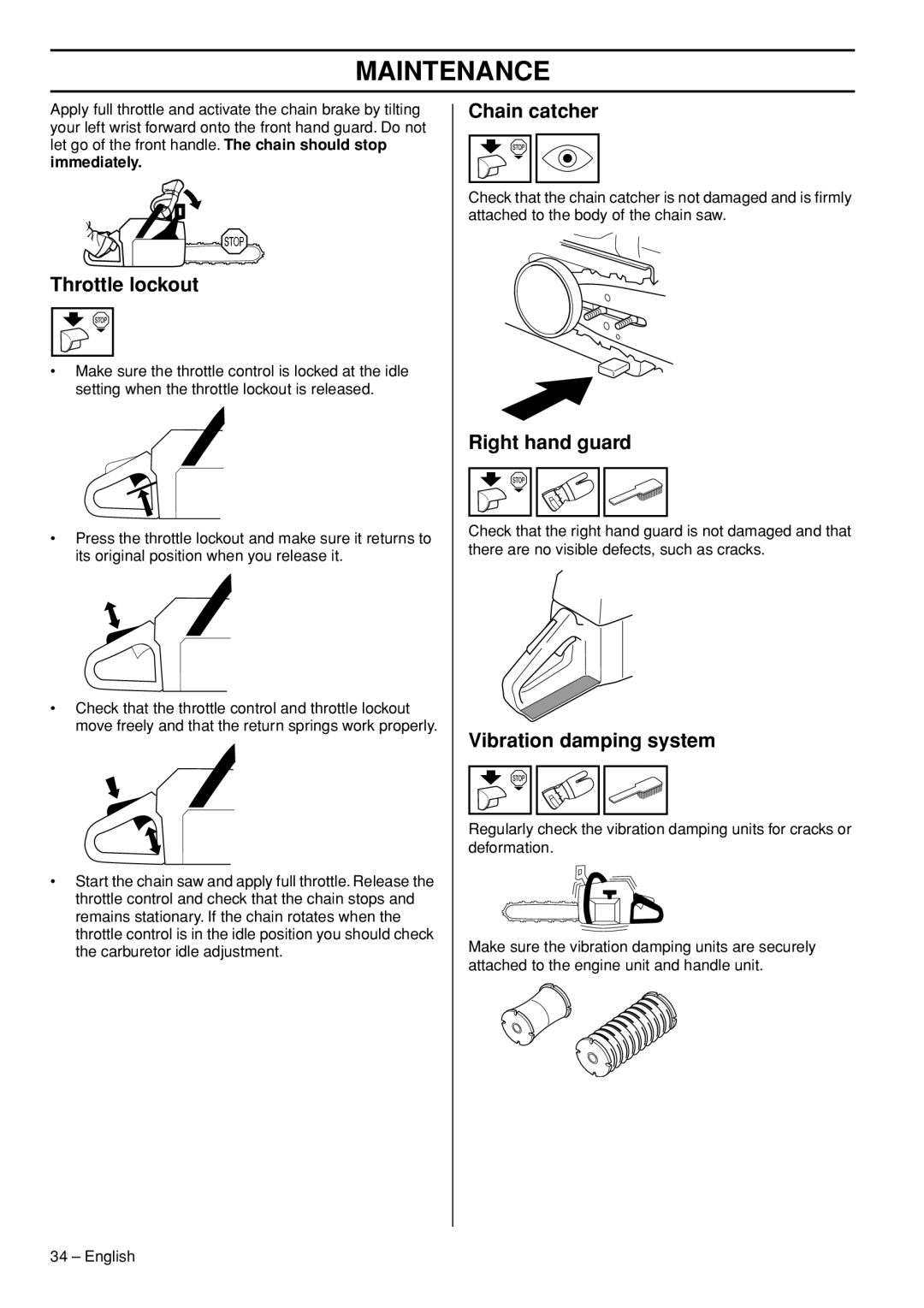 Husqvarna 1150902-95 manual Throttle lockout 