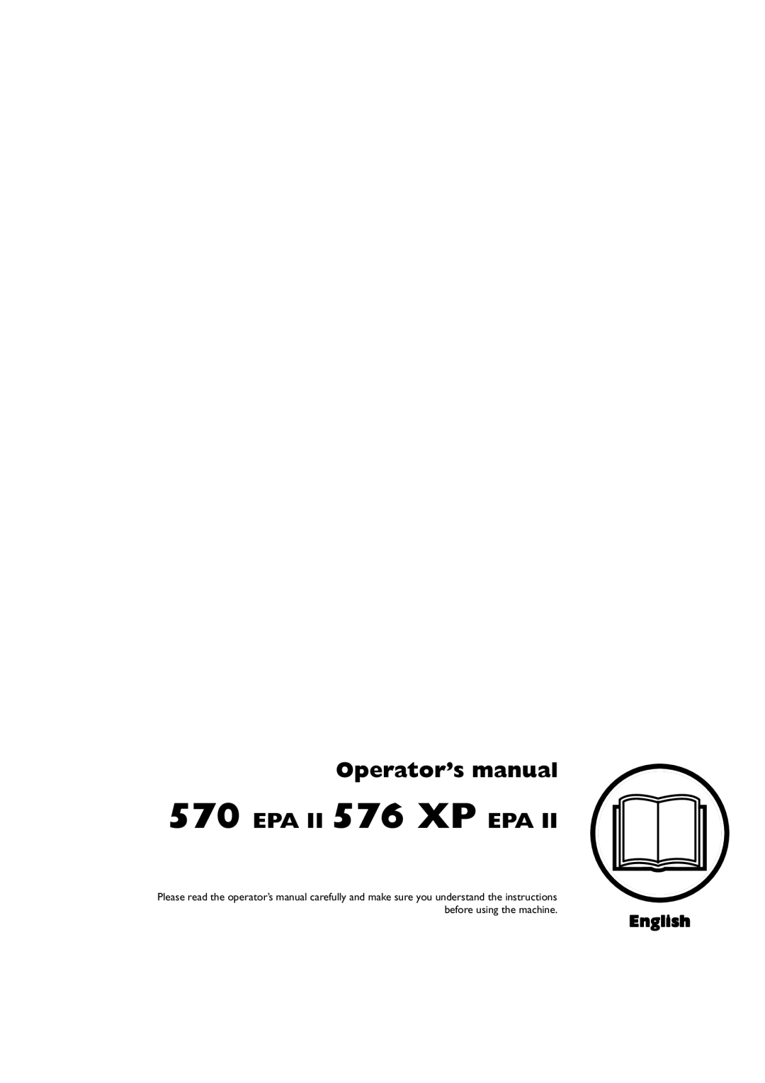 Husqvarna 1151002-95 manual Operator’s manual EPA II 576 XP EPA 