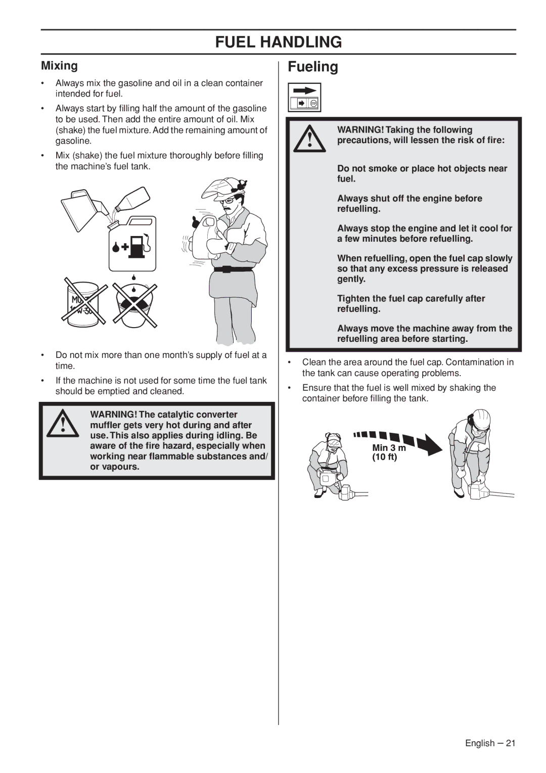 Husqvarna 1151187-95 manual Fueling, Mixing 