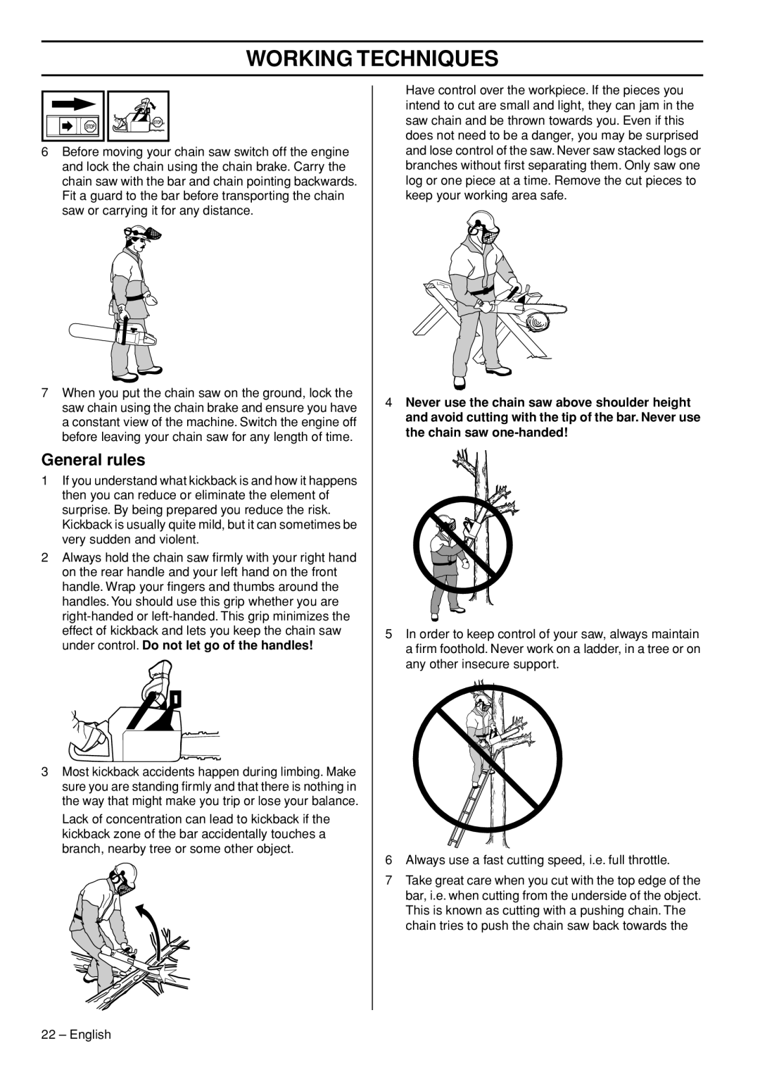 Husqvarna 1151322-95 manual General rules 