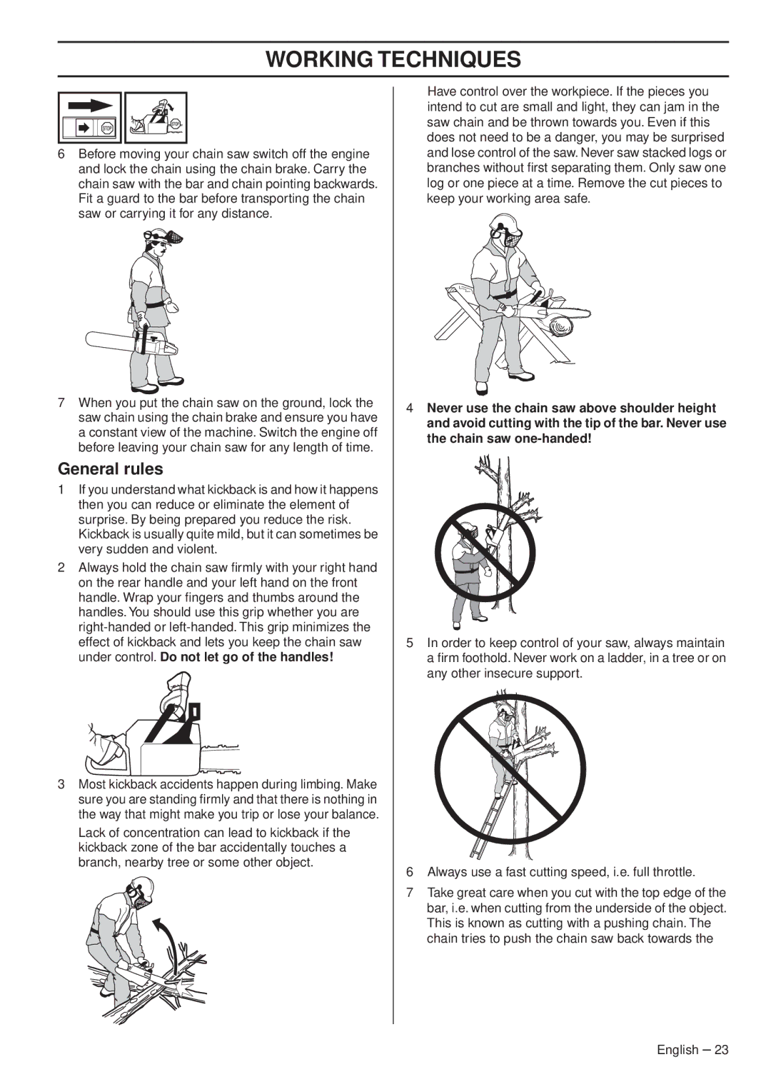 Husqvarna 1151338-95 manual General rules 