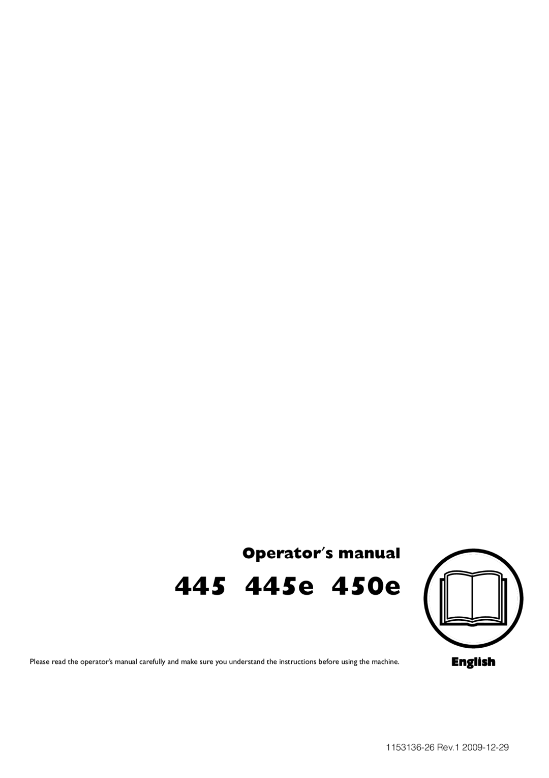 Husqvarna 1153136-26 manual English, 445 445e 450e, Operator′s manual 
