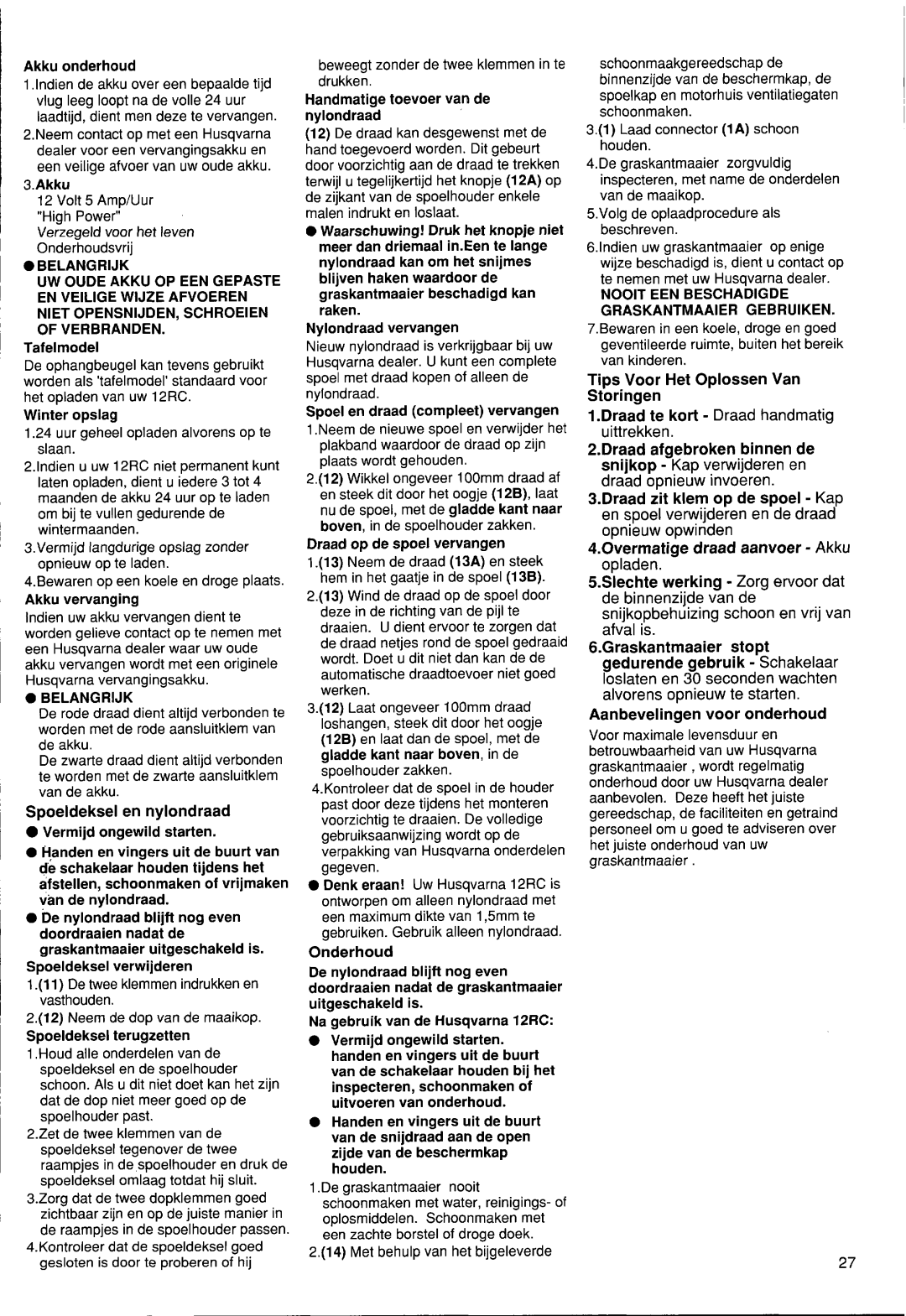 Husqvarna 12 RC manual 