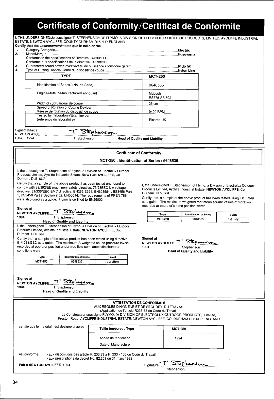 Husqvarna 12 RC manual 