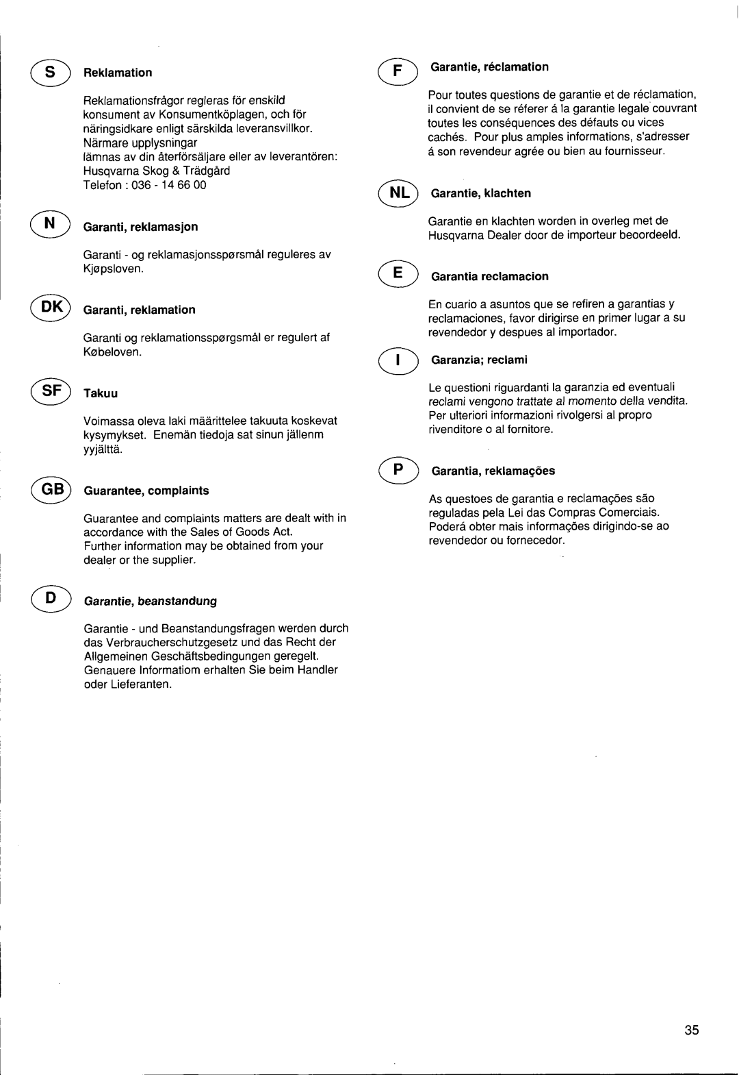 Husqvarna 12 RC manual 