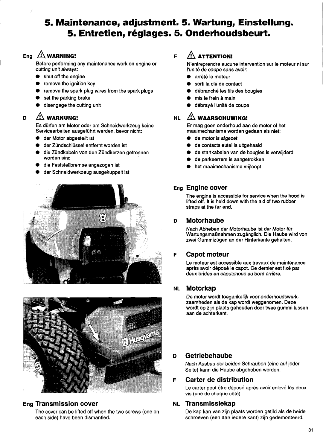 Husqvarna 1200-14, 1200-18, 1000-14 manual 