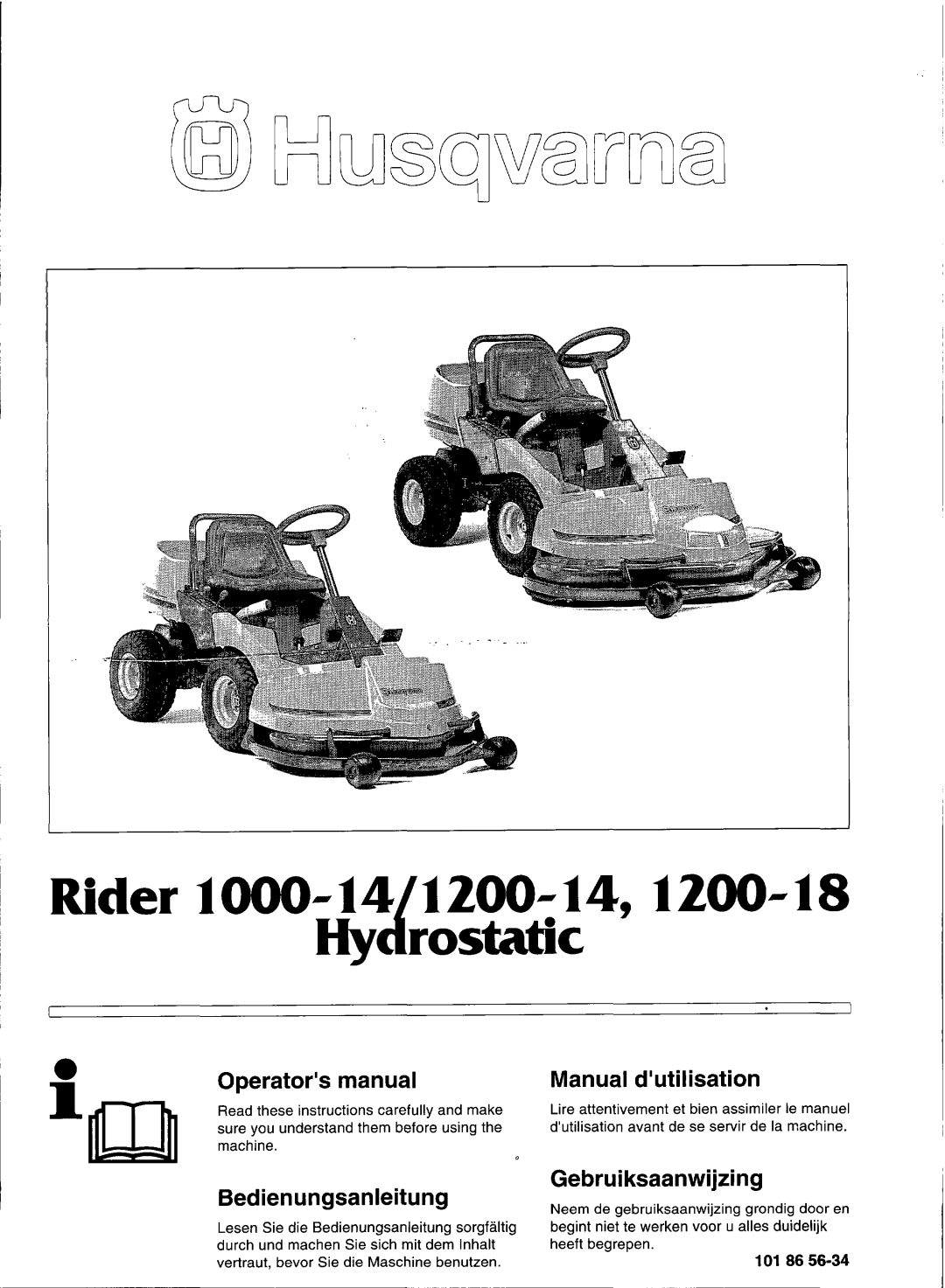 Husqvarna 1200-18, 1200-14, 1000-14 manual 