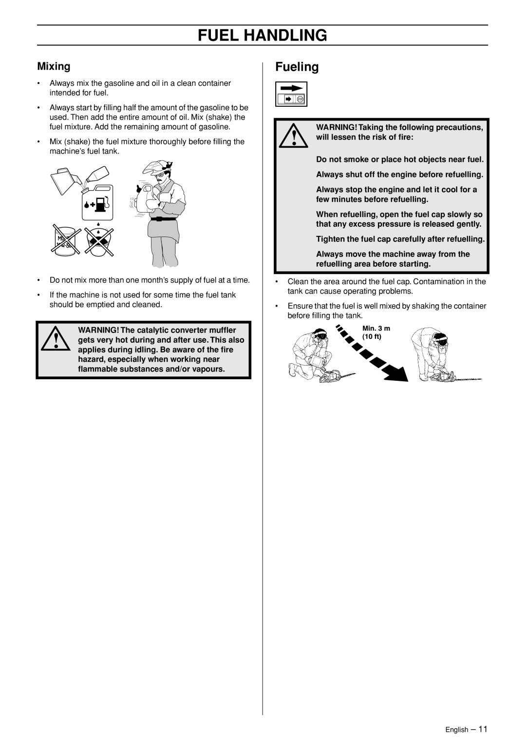 Husqvarna 123HD65X manual Fueling, Mixing 