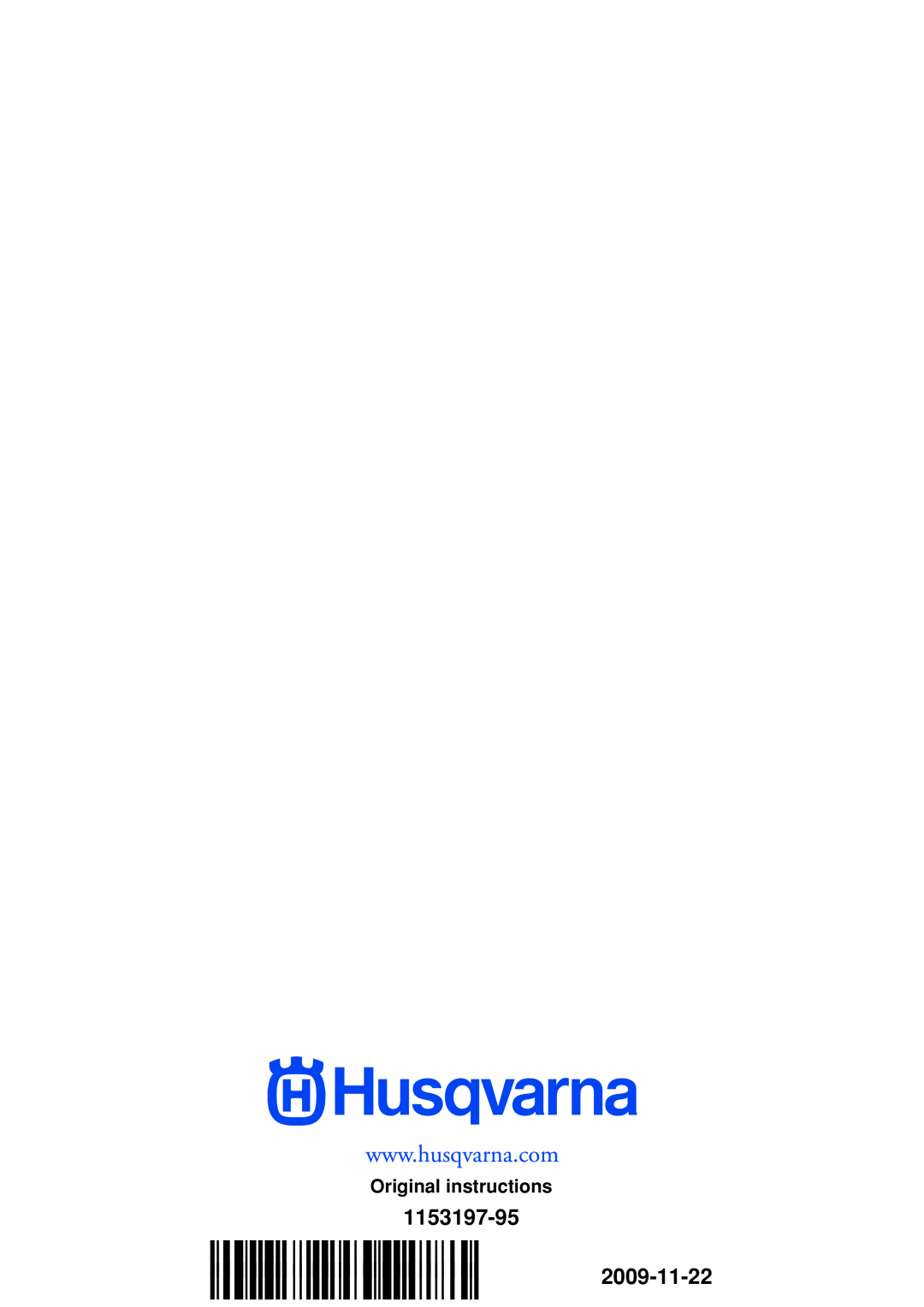 Husqvarna 123HD65X manual 1153197-95 ´z+U3o¶5¨ ´z+U3o¶5¨, Original instructions 