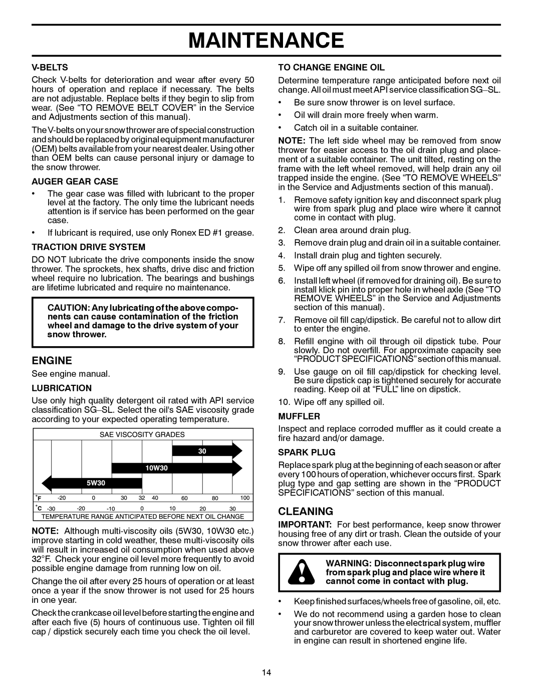 Husqvarna 12524SB manual Engine, Cleaning 