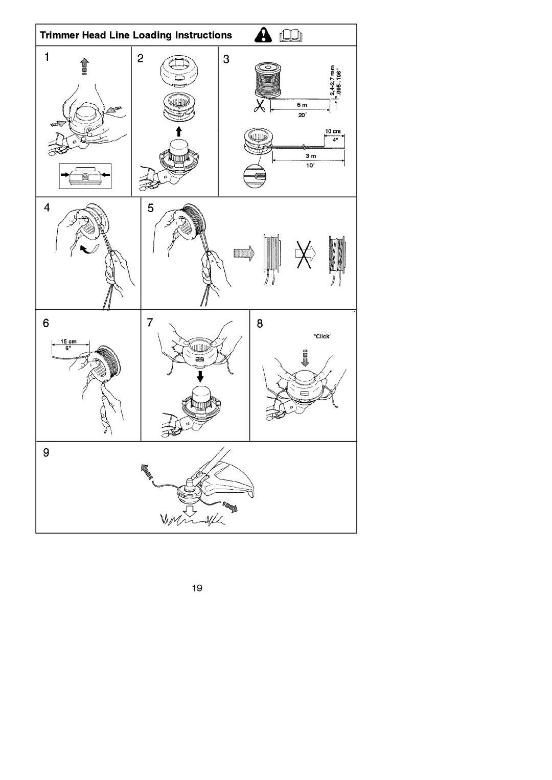 Husqvarna 125C, 125L manual Trimmer Head Line Loading Instructions 