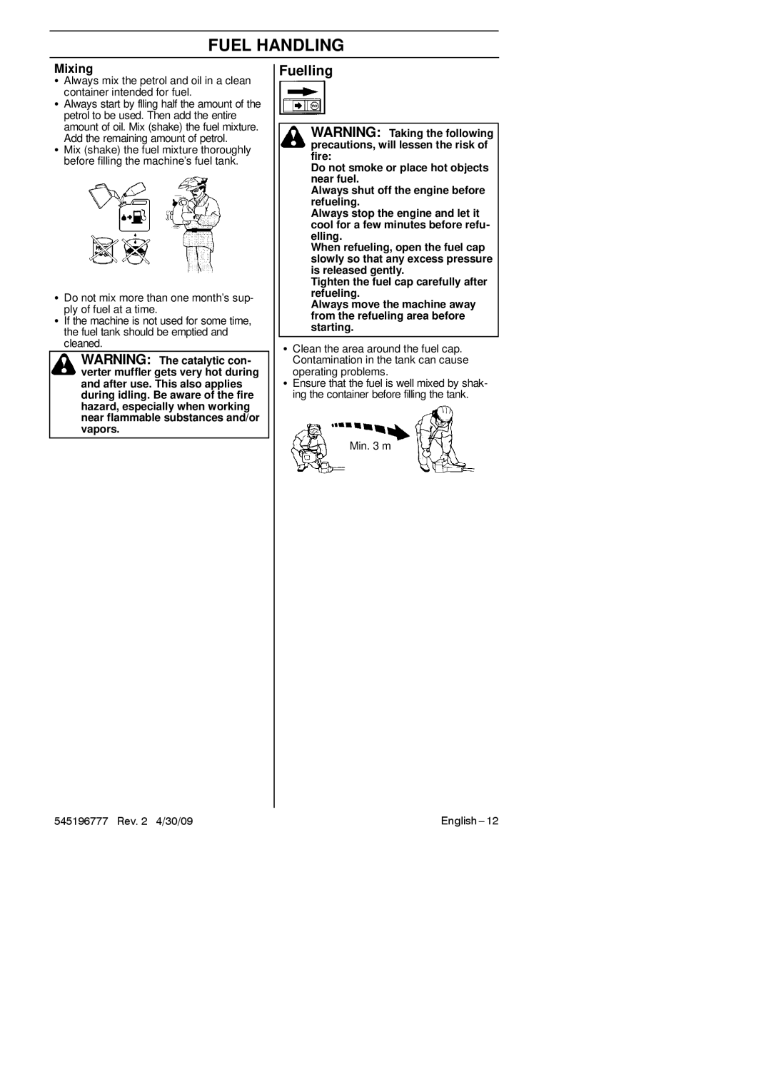 Husqvarna 128LDX manual Fuelling, Mixing 