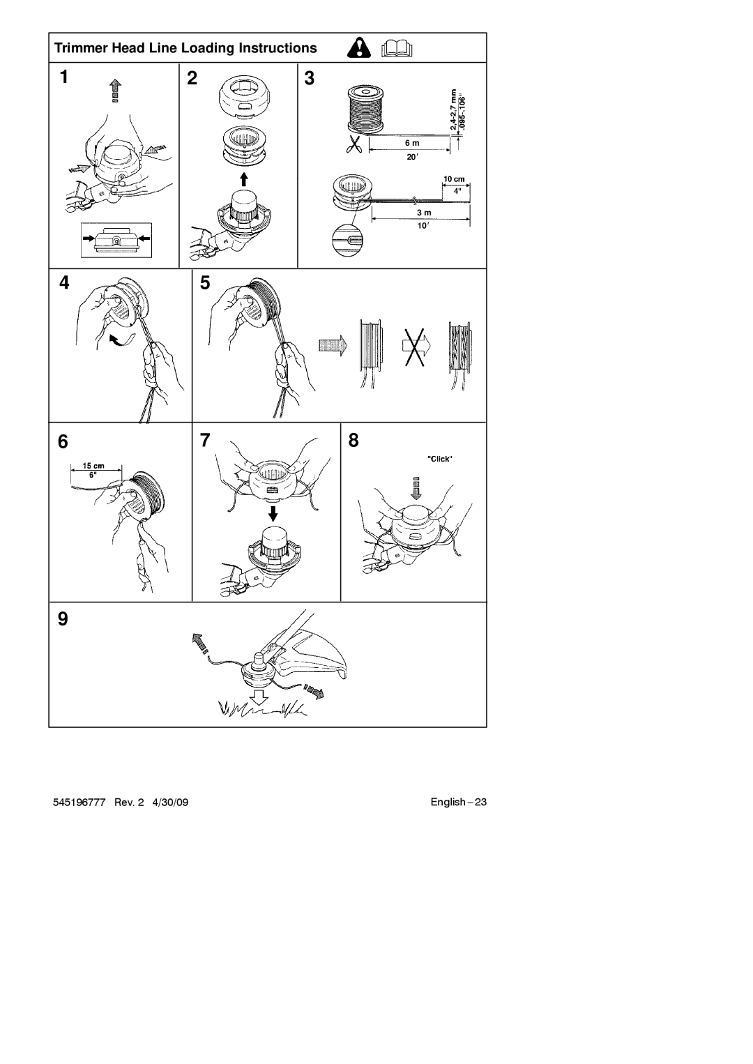 Husqvarna 128LDX manual Trimmer Head Line Loading Instructions 