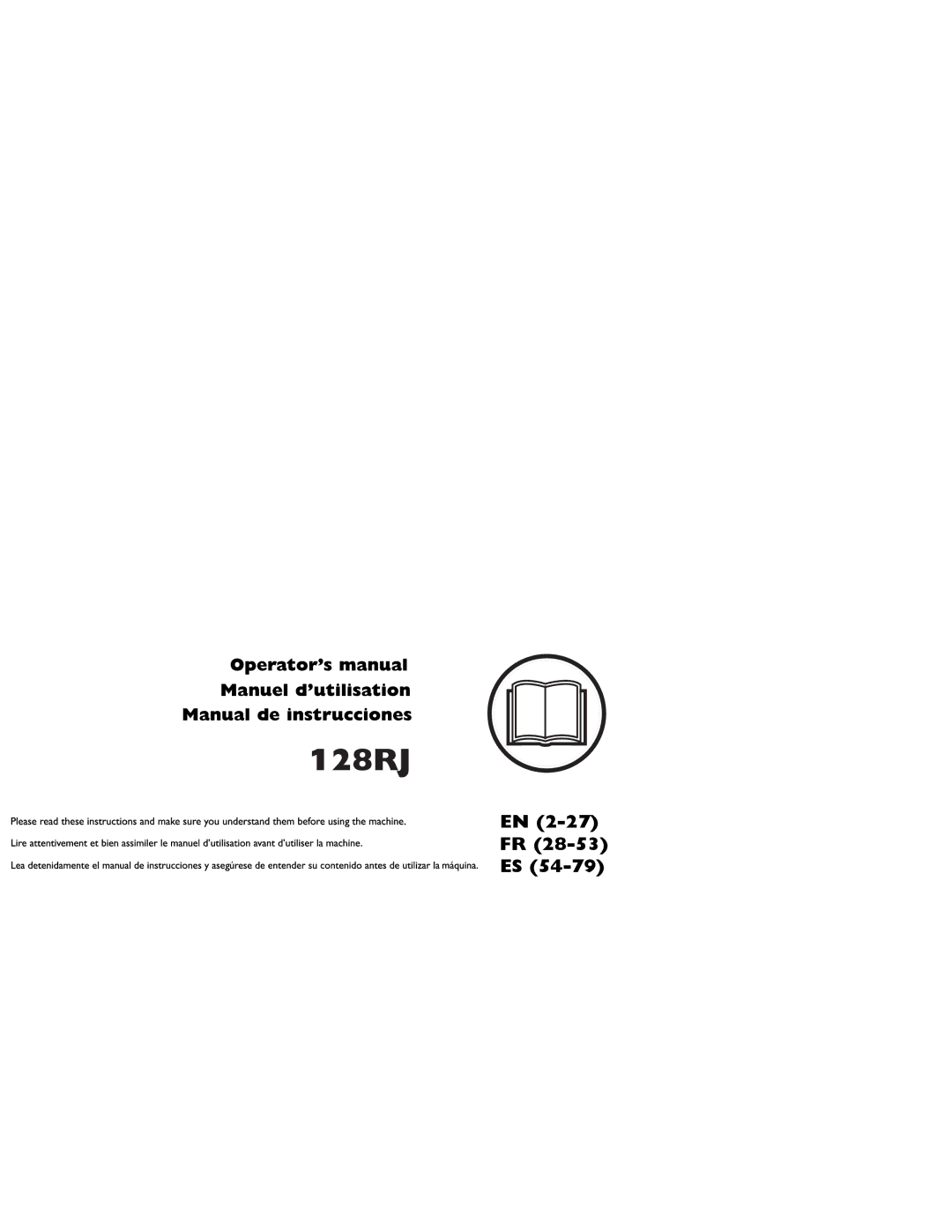 Husqvarna 128RJ manual EN 2-27 FR 28-53 ES 