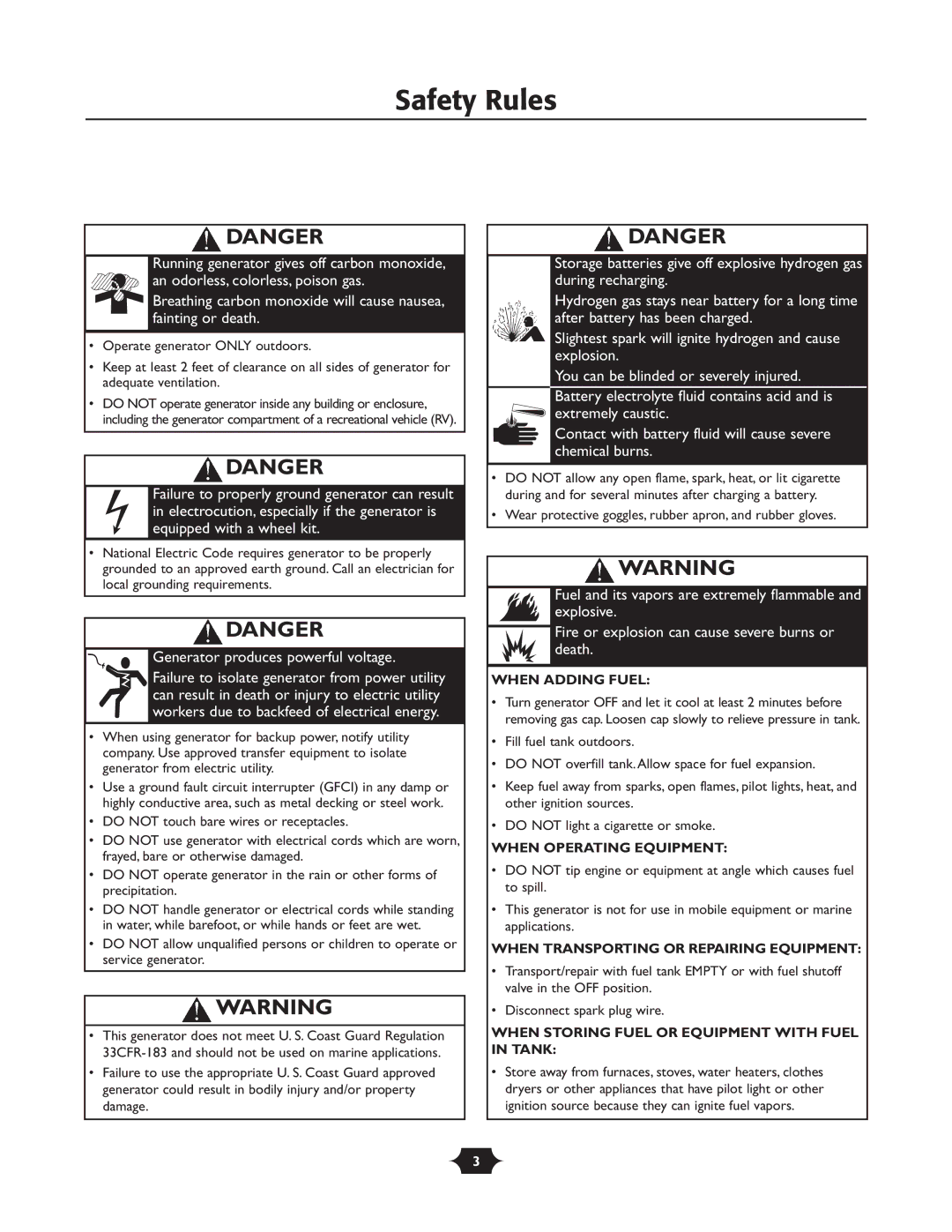 Husqvarna 1365GN owner manual Generator produces powerful voltage 