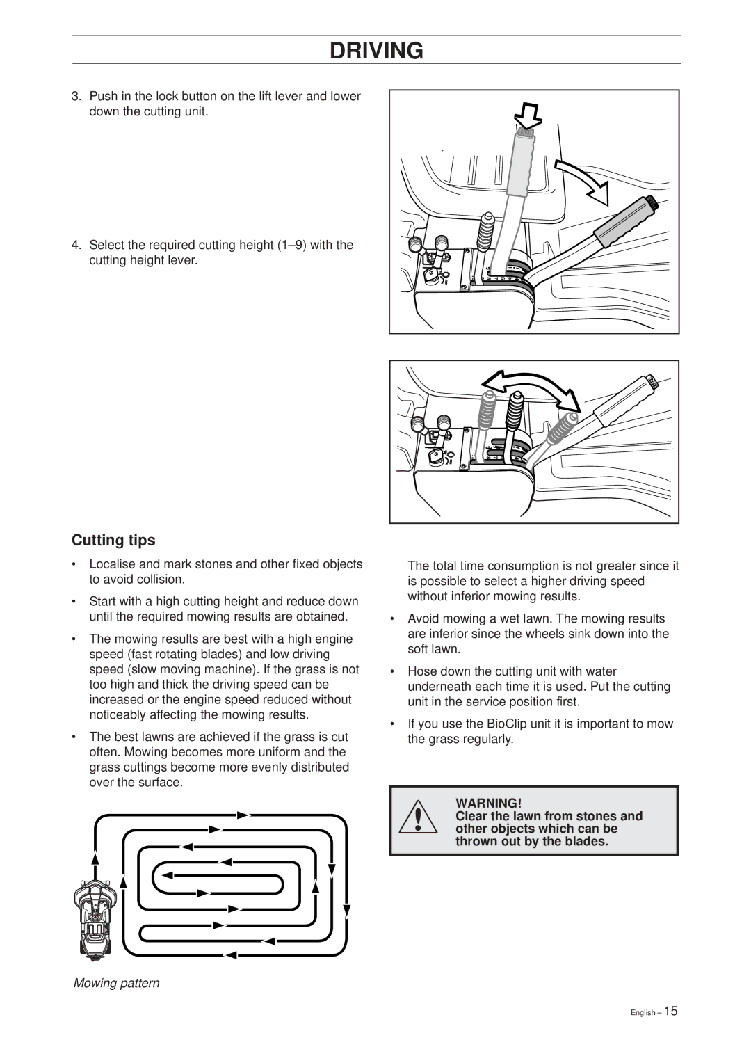 Husqvarna 14 Pro manual Cutting tips 