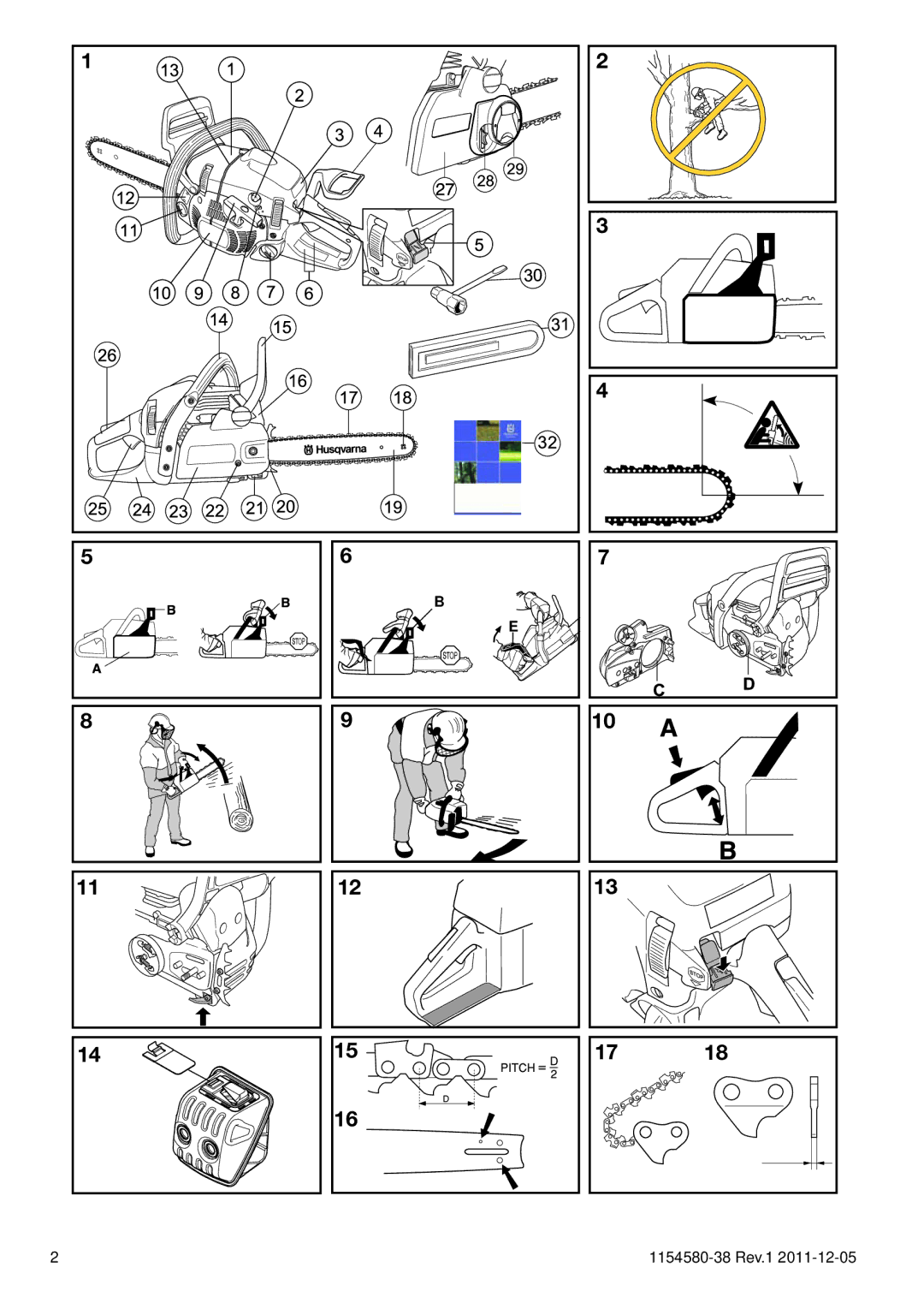 Husqvarna 140E TRIOBRAKE, 135E manuel dutilisation 1154580-38 Rev.1 