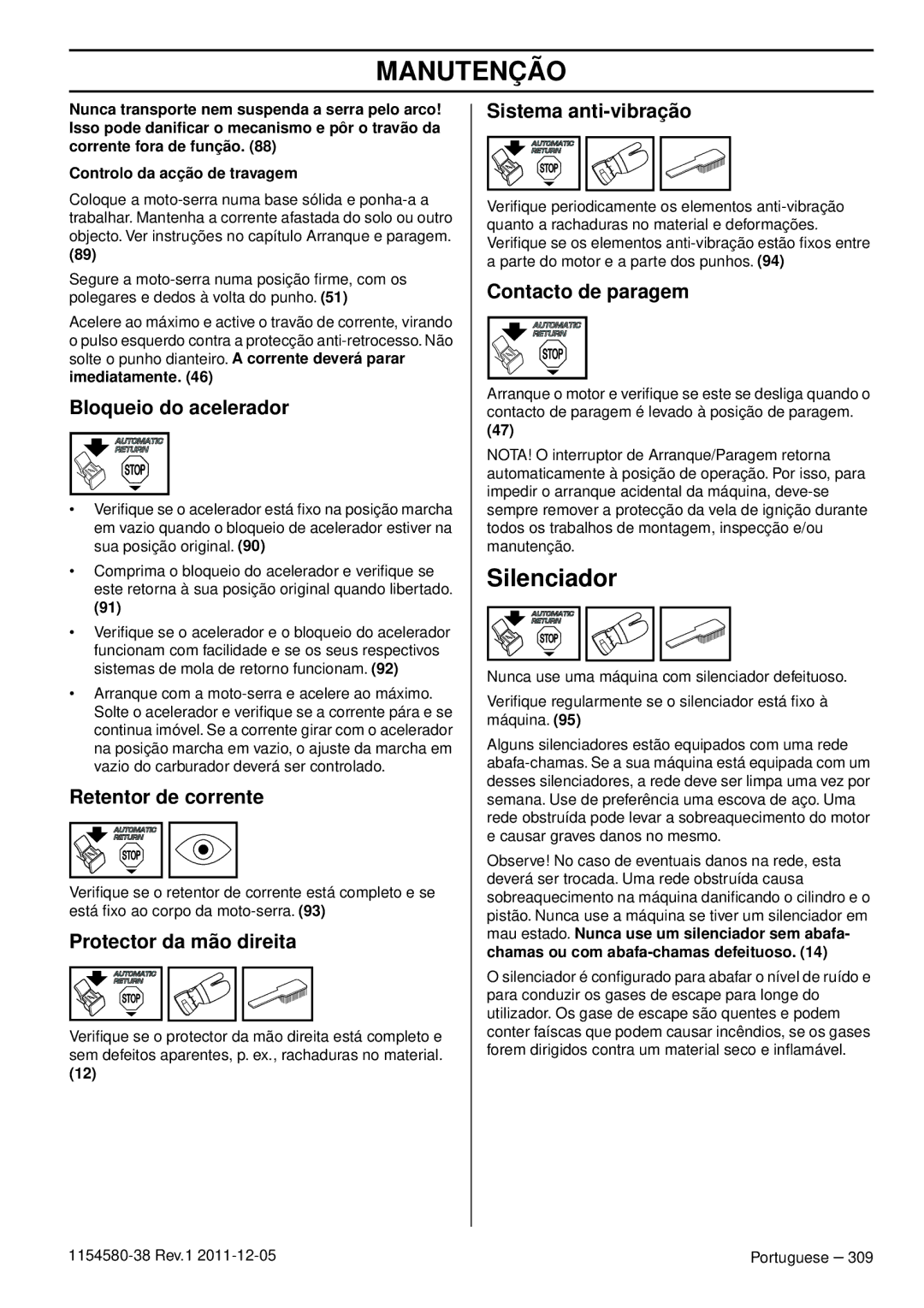 Husqvarna 140E TRIOBRAKE, 135E manuel dutilisation Silenciador 