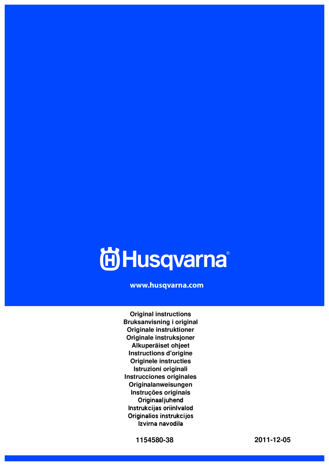 Husqvarna 140E TRIOBRAKE, 135E manuel dutilisation 1154580-38 2011-12-05, Original instructions 