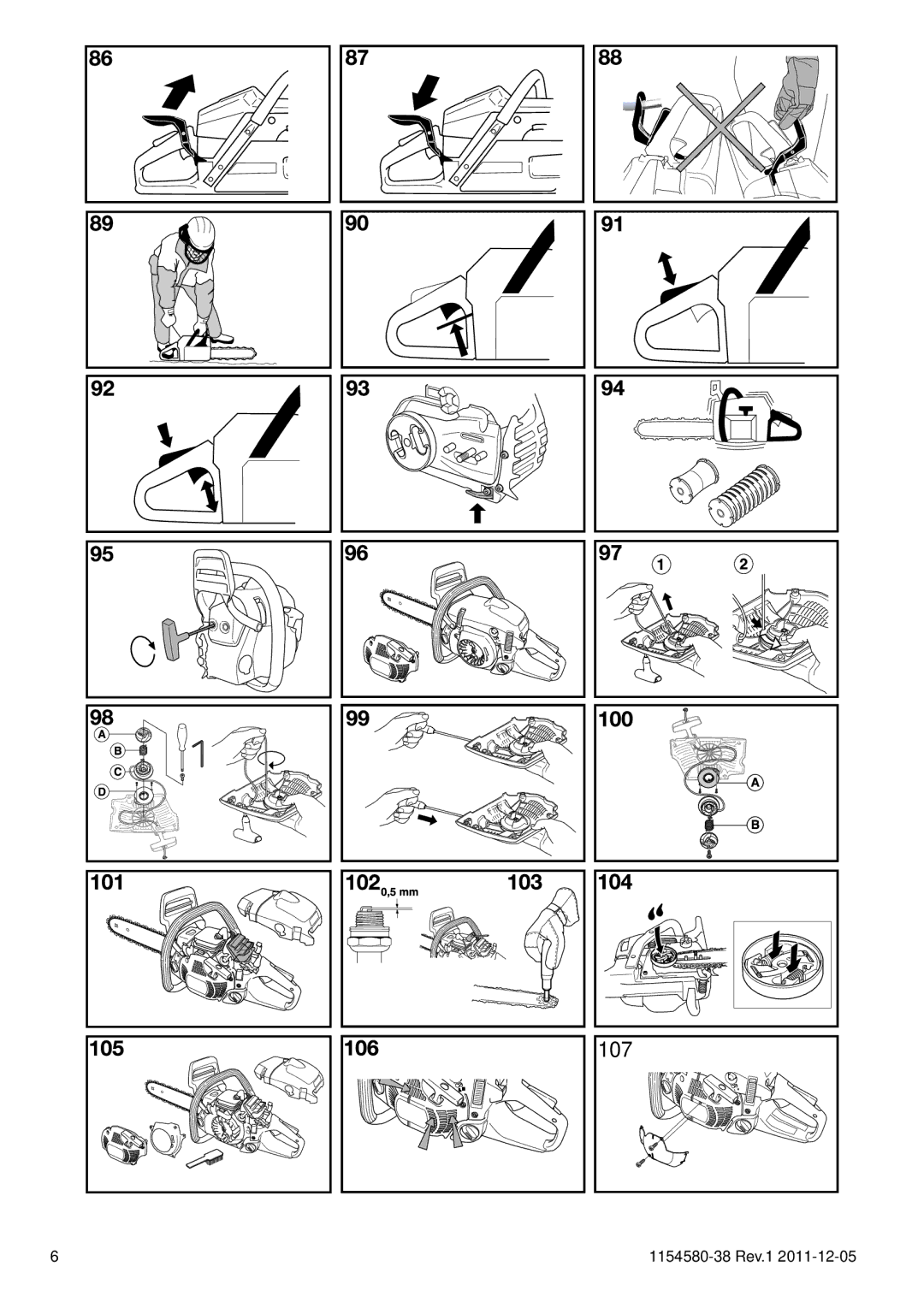 Husqvarna 140E TRIOBRAKE, 135E manuel dutilisation 107 