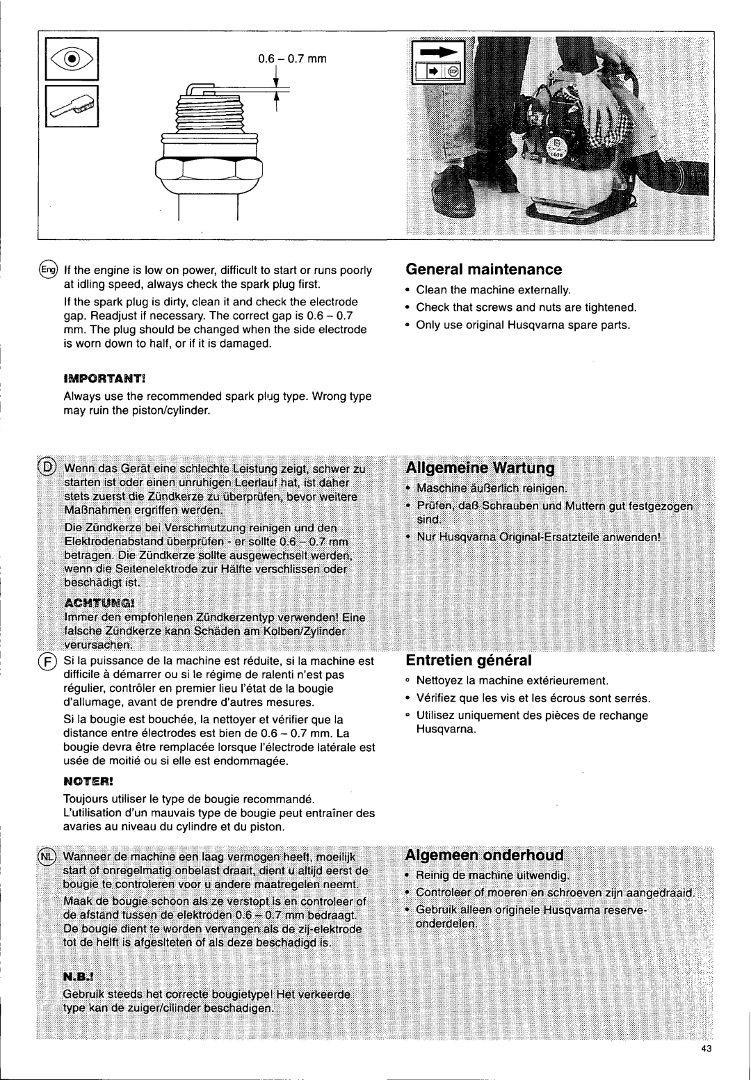 Husqvarna 140 B manual 