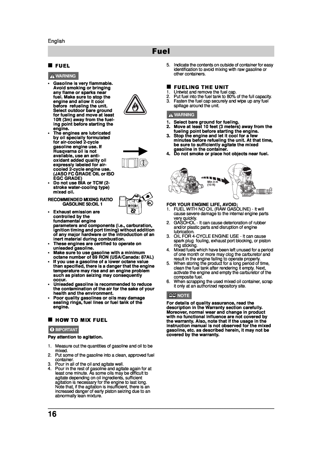 Husqvarna 115 09 83-95, 150BF, 180BF manual „ How To Mix Fuel, „ Fueling The Unit 