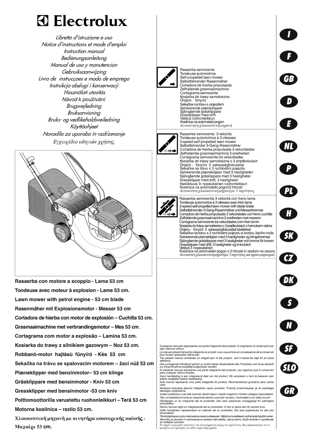 Husqvarna 153 S3BBC manual Sekaèka na trávu se spalovacím motorem žací nùž 53 cm, Kai 