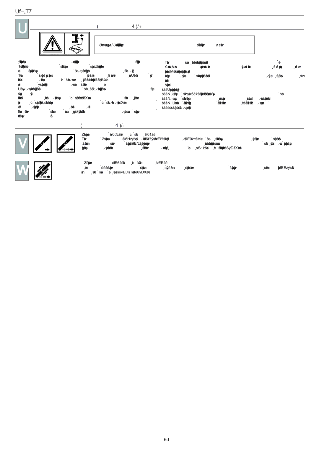 Husqvarna 153 S3BBC manual Konserwacja Maszyny zaczyna sie% na str, URZA%DZENIE TNA%CE zaczyna sie% na str 