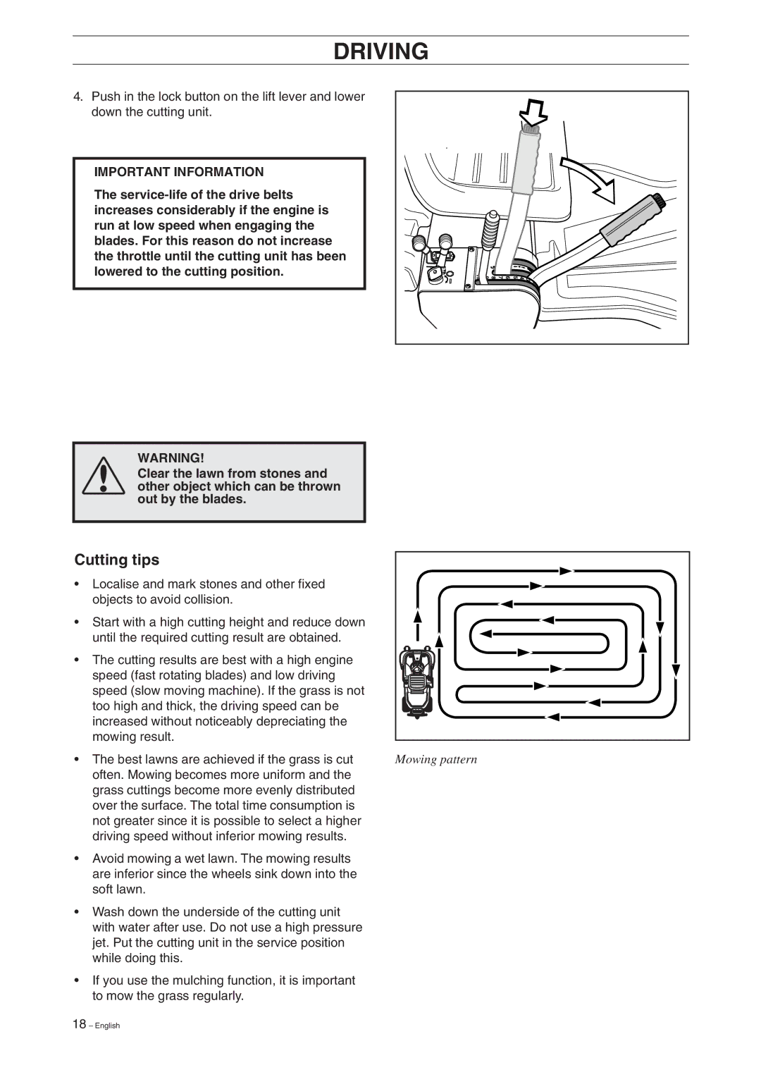 Husqvarna 15V2 manual Cutting tips 