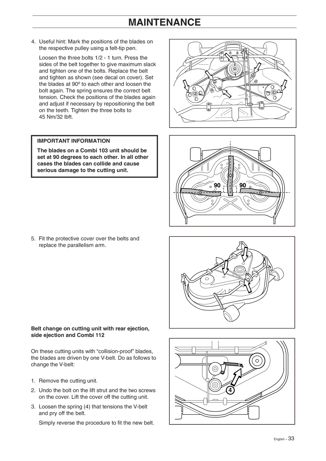 Husqvarna 15V2 manual Maintenance 