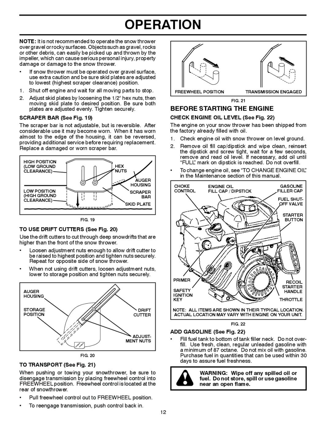 Husqvarna 16530 EXL, 96193006900, 96193006901 manual Before Starting the Engine 