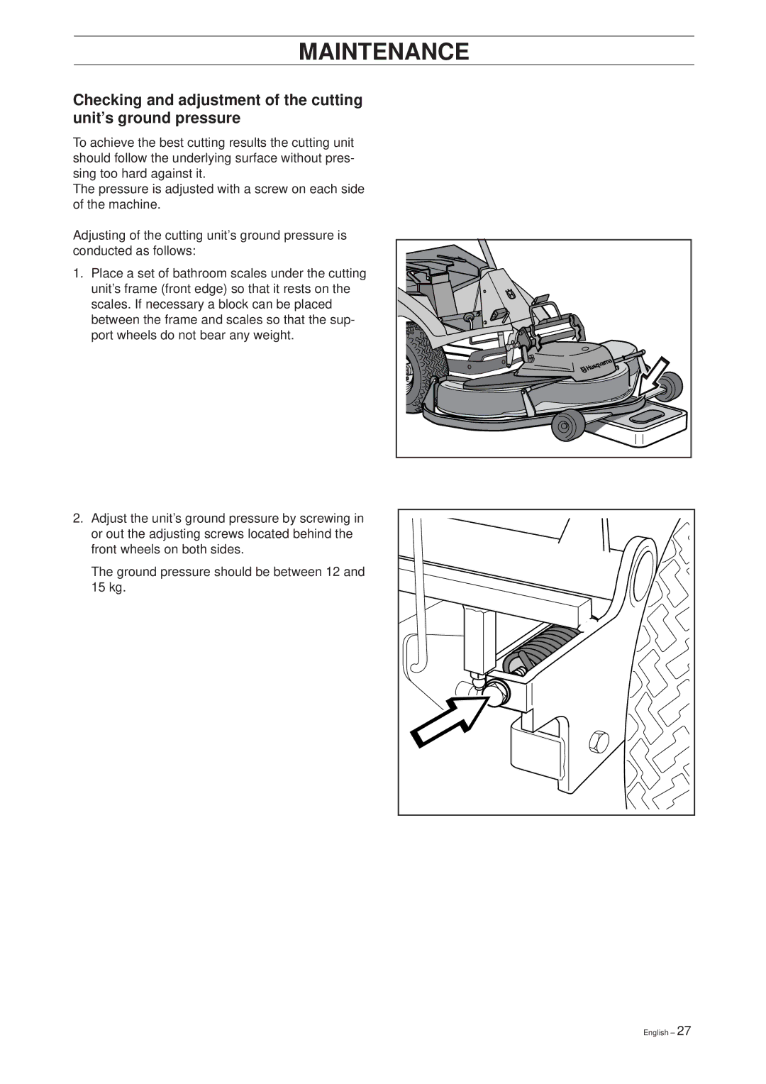 Husqvarna 18 ProFlex, 20 ProFlex manual Maintenance 