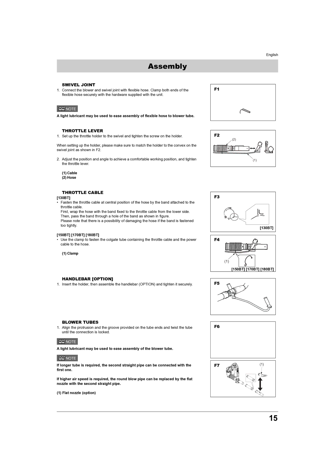 Husqvarna 150BT, 180BT manual Assembly 