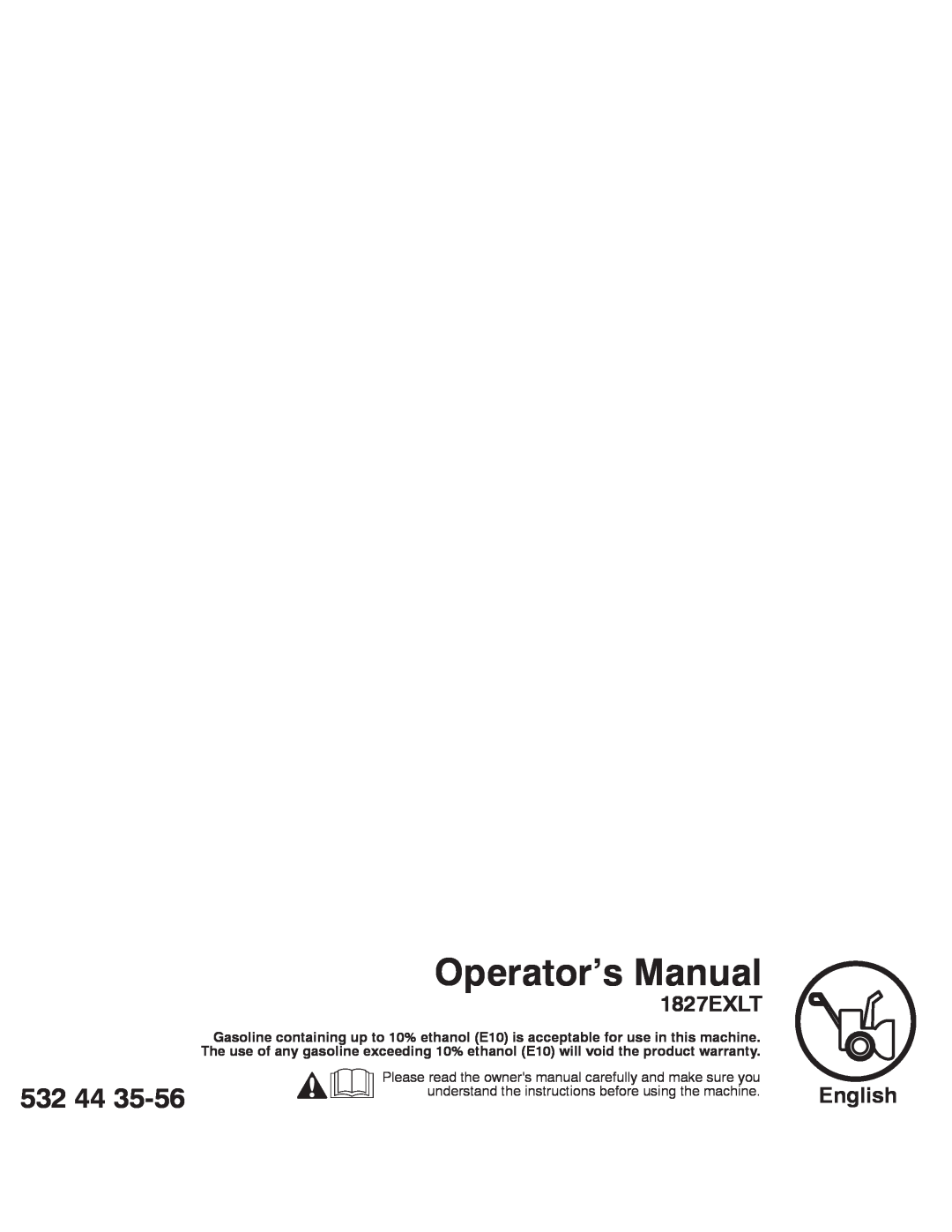 Husqvarna 1827EXLT warranty Operator’s Manual, English, 532 