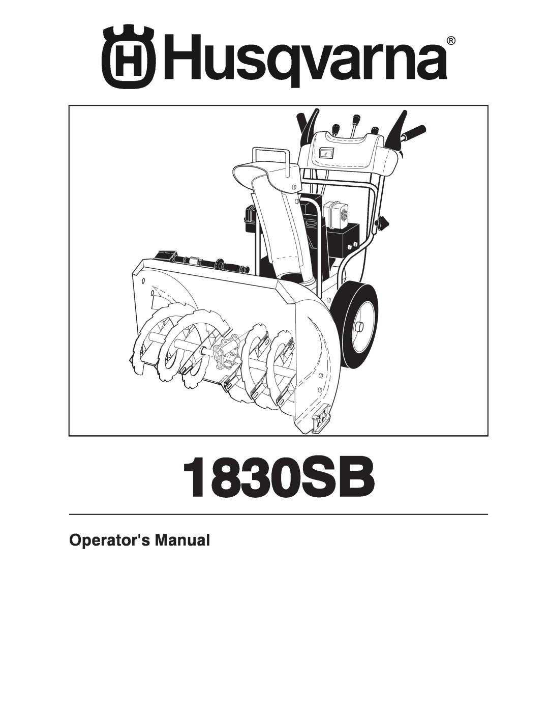 Husqvarna 96193005700 manual 1830SB, Operators Manual 