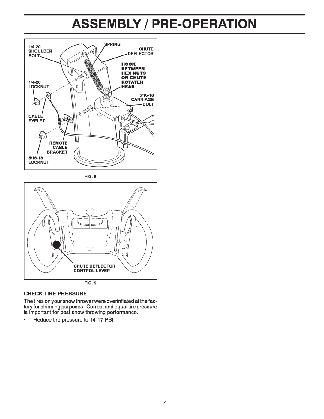 Husqvarna 96193005700, 1830SB manual Assembly / Pre-Operation, Check Tire Pressure 