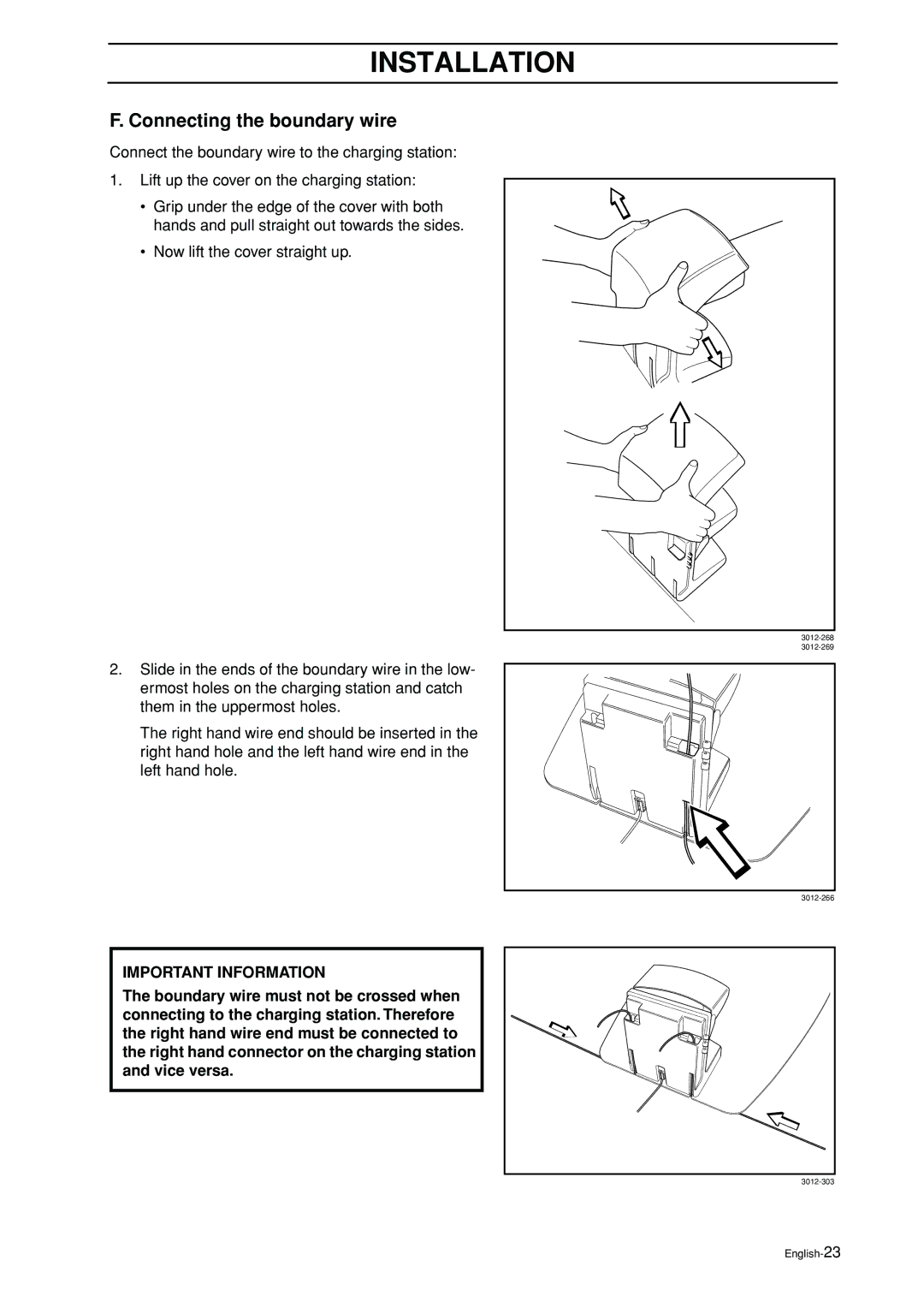 Husqvarna 2003-06 manual Connecting the boundary wire 