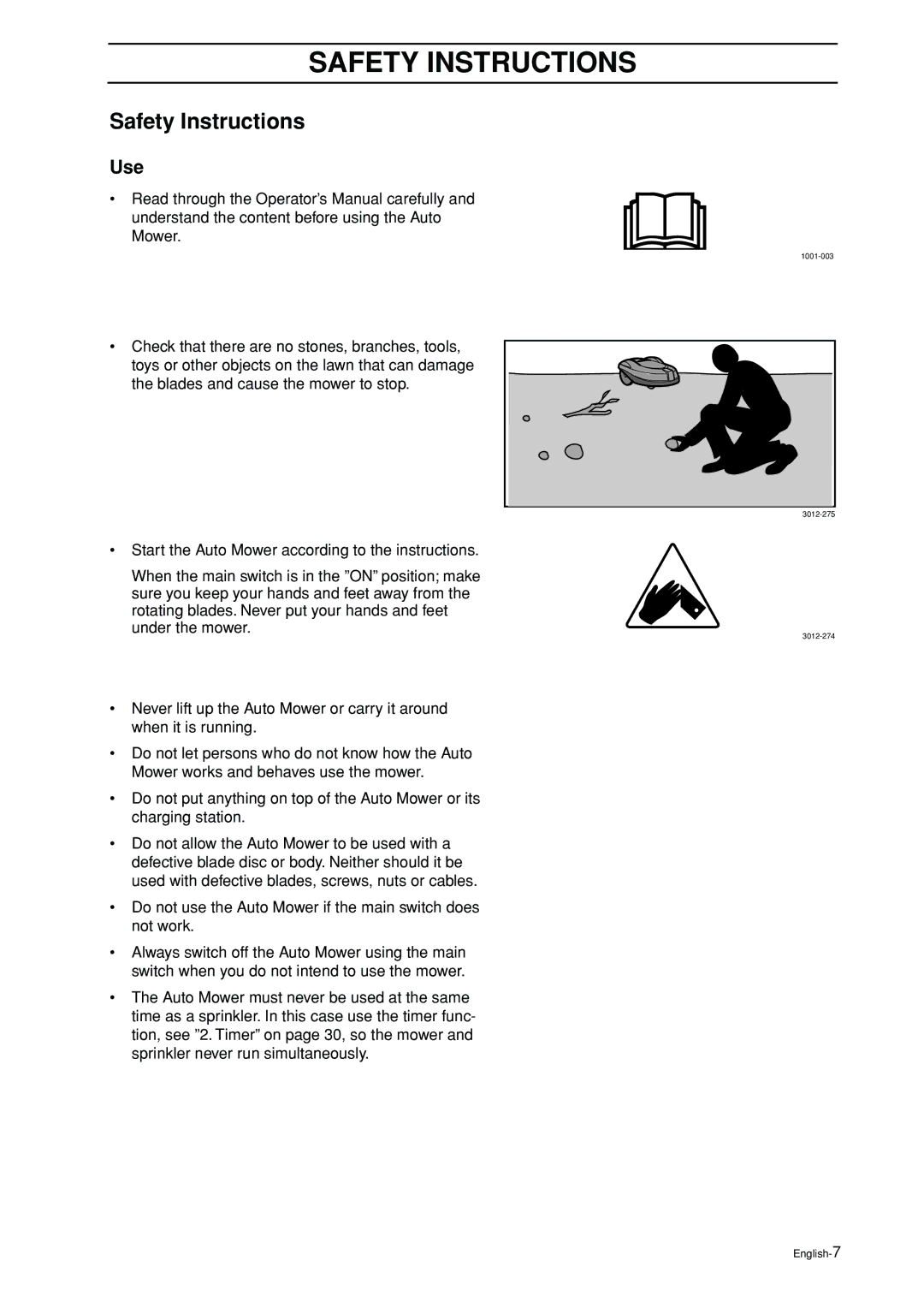 Husqvarna 2003-06 manual Safety Instructions, Use 